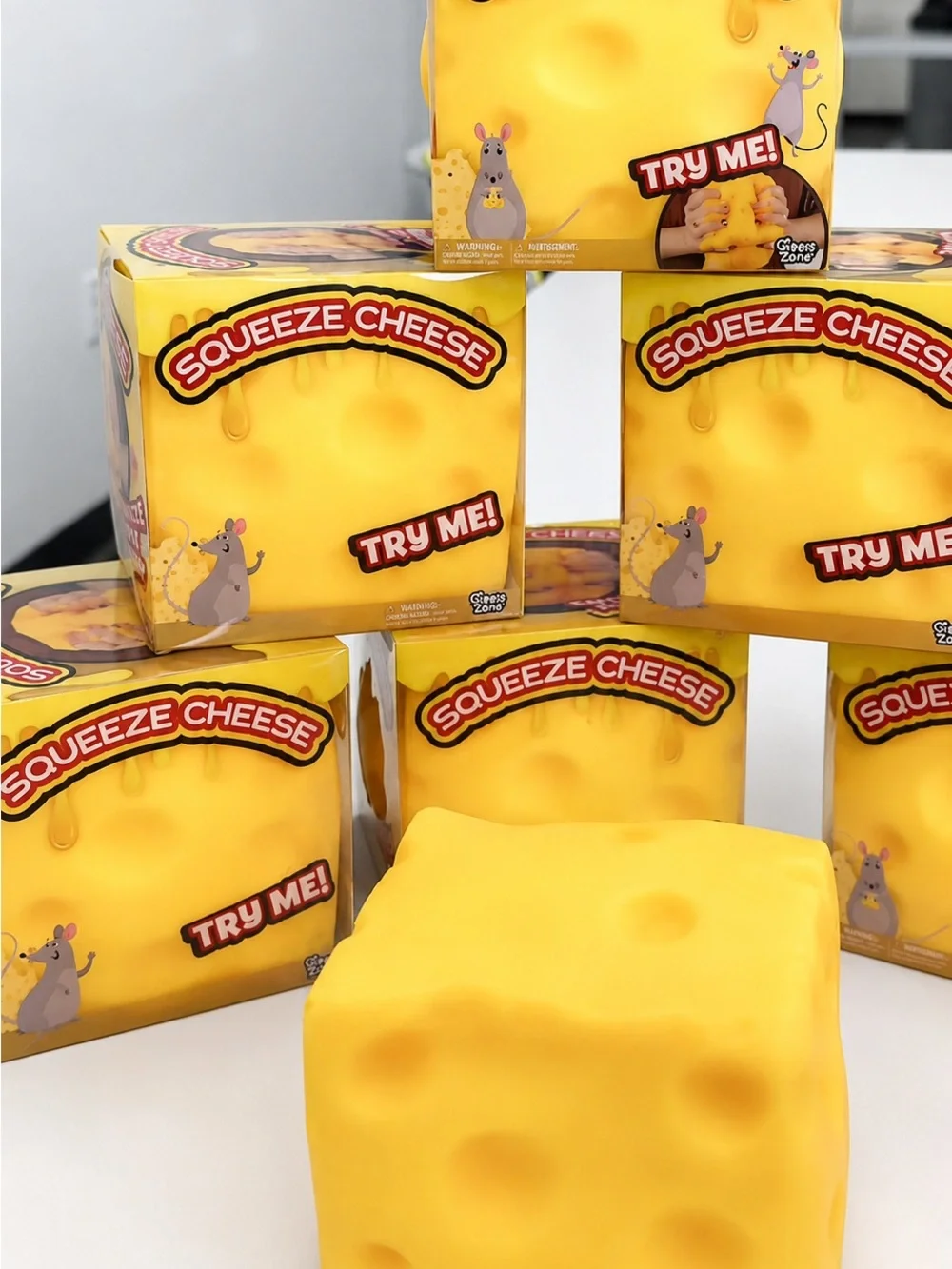 Squeeze Cheese Squishy Toy - Yellow Jumbo Cheese Squishy (Packaging May Vary)